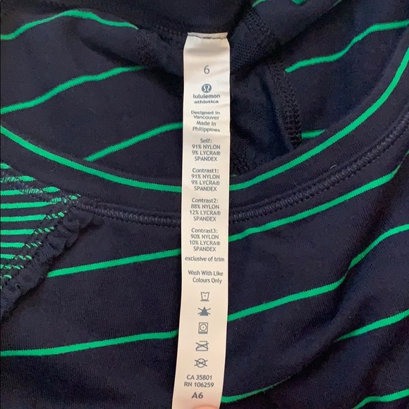 *Lululemon* Green/Navy, Full Tilt LS - Picture 3 of 11